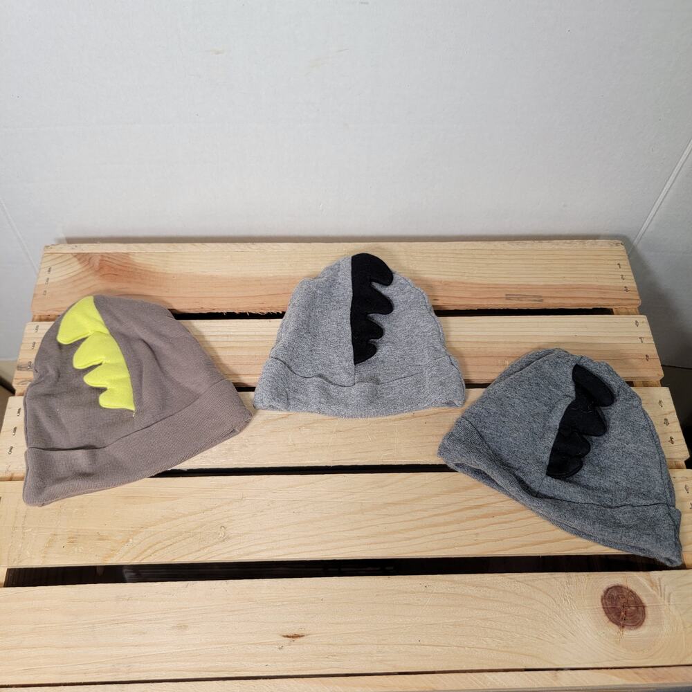 Set of 3 Gerber Infant Hats Dinosaur Manes - 0-6m